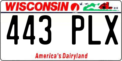 WI license plate 443PLX