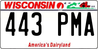 WI license plate 443PMA