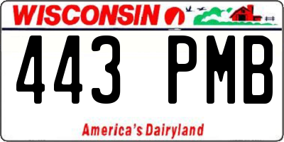 WI license plate 443PMB