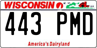 WI license plate 443PMD