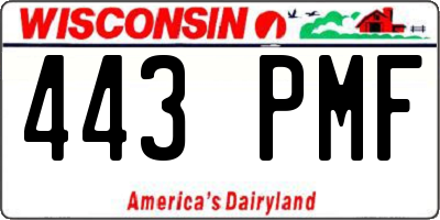 WI license plate 443PMF
