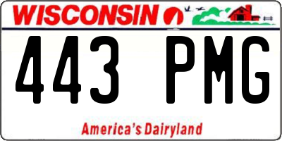 WI license plate 443PMG