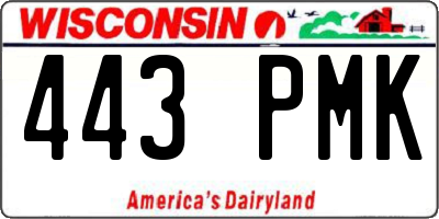 WI license plate 443PMK