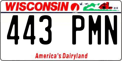 WI license plate 443PMN
