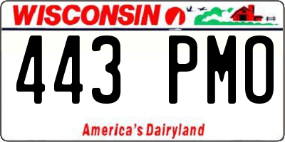 WI license plate 443PMO