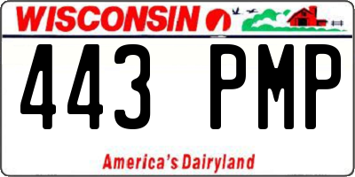 WI license plate 443PMP