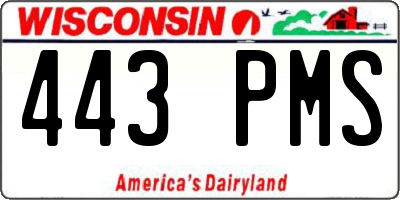 WI license plate 443PMS