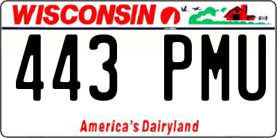 WI license plate 443PMU