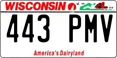 WI license plate 443PMV
