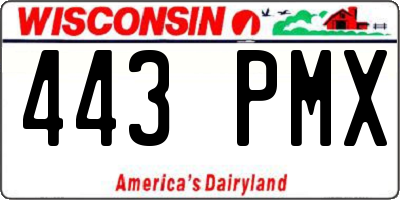 WI license plate 443PMX