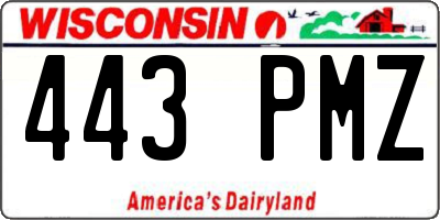 WI license plate 443PMZ