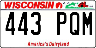 WI license plate 443PQM