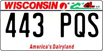 WI license plate 443PQS