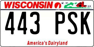 WI license plate 443PSK