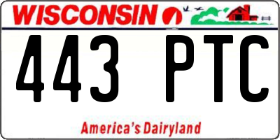 WI license plate 443PTC