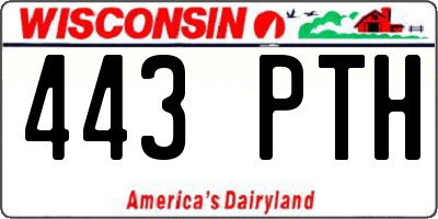 WI license plate 443PTH