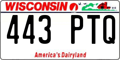 WI license plate 443PTQ