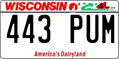 WI license plate 443PUM