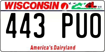 WI license plate 443PUO