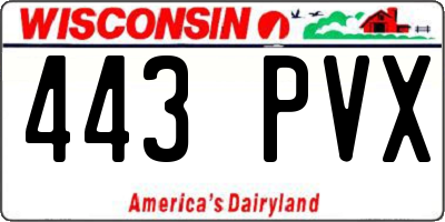 WI license plate 443PVX