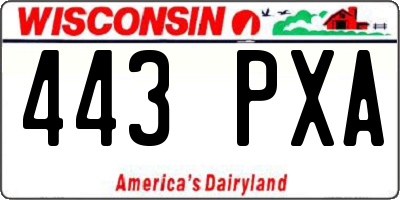 WI license plate 443PXA