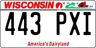 WI license plate 443PXI