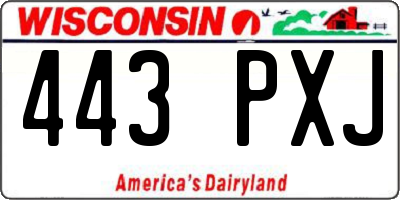 WI license plate 443PXJ