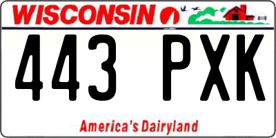 WI license plate 443PXK