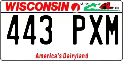 WI license plate 443PXM