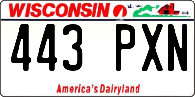 WI license plate 443PXN