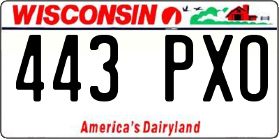 WI license plate 443PXO