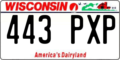 WI license plate 443PXP