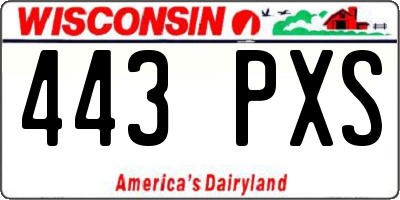 WI license plate 443PXS