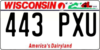 WI license plate 443PXU