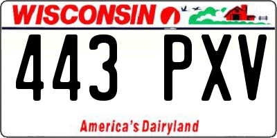 WI license plate 443PXV
