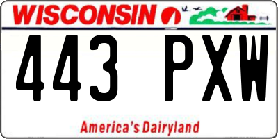 WI license plate 443PXW