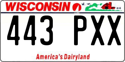 WI license plate 443PXX