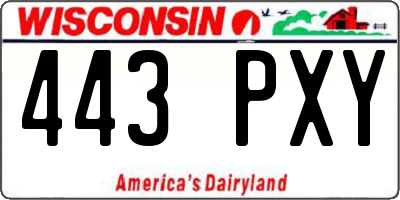 WI license plate 443PXY