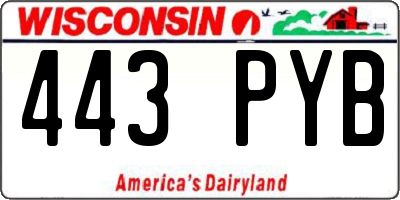 WI license plate 443PYB