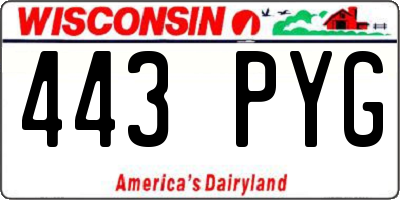WI license plate 443PYG
