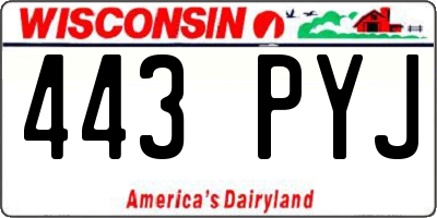 WI license plate 443PYJ