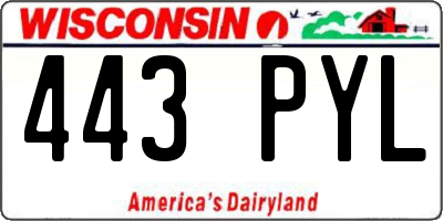 WI license plate 443PYL