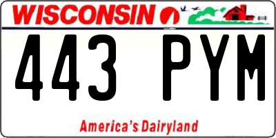 WI license plate 443PYM