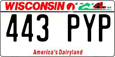 WI license plate 443PYP