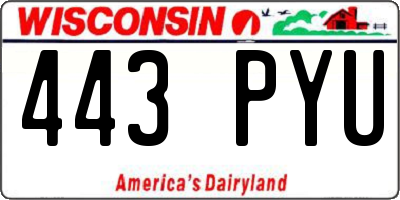 WI license plate 443PYU