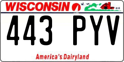 WI license plate 443PYV