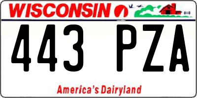 WI license plate 443PZA