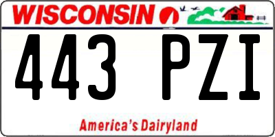 WI license plate 443PZI