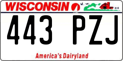 WI license plate 443PZJ