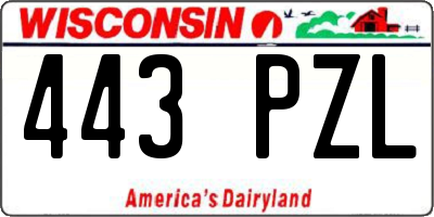 WI license plate 443PZL